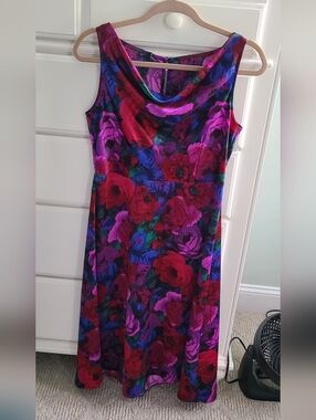 Talbots Satin Cowl-Neck Dress - Wrapped Floral